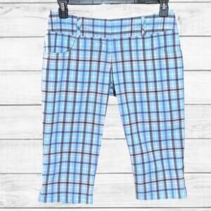 14. Adidas Women's Climalite Plaid Golf Bermuda Shorts